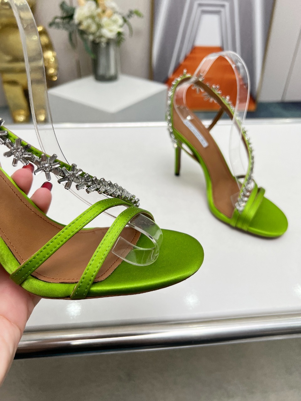 春夏新款2024最新款*菠萝新款GatsbySling高跟凉鞋ʚɞ我想创造出完美的派对鞋让每个女人都感觉