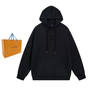 Louis Vuitton Clothing Hoodies Black Green White Embroidery Unisex Cotton Knitting Fall/Winter Collection Fashion Hooded Top