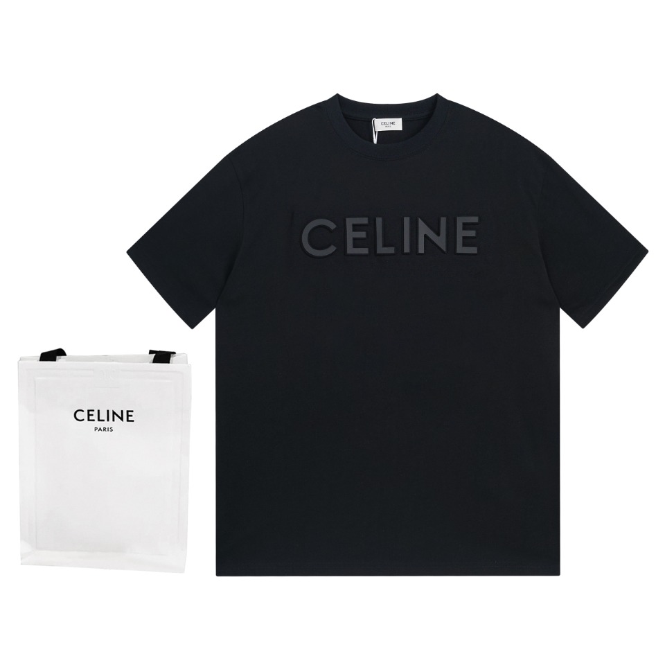 Celine Ropa Camiseta Impresión Algodón Tejido Manga corta