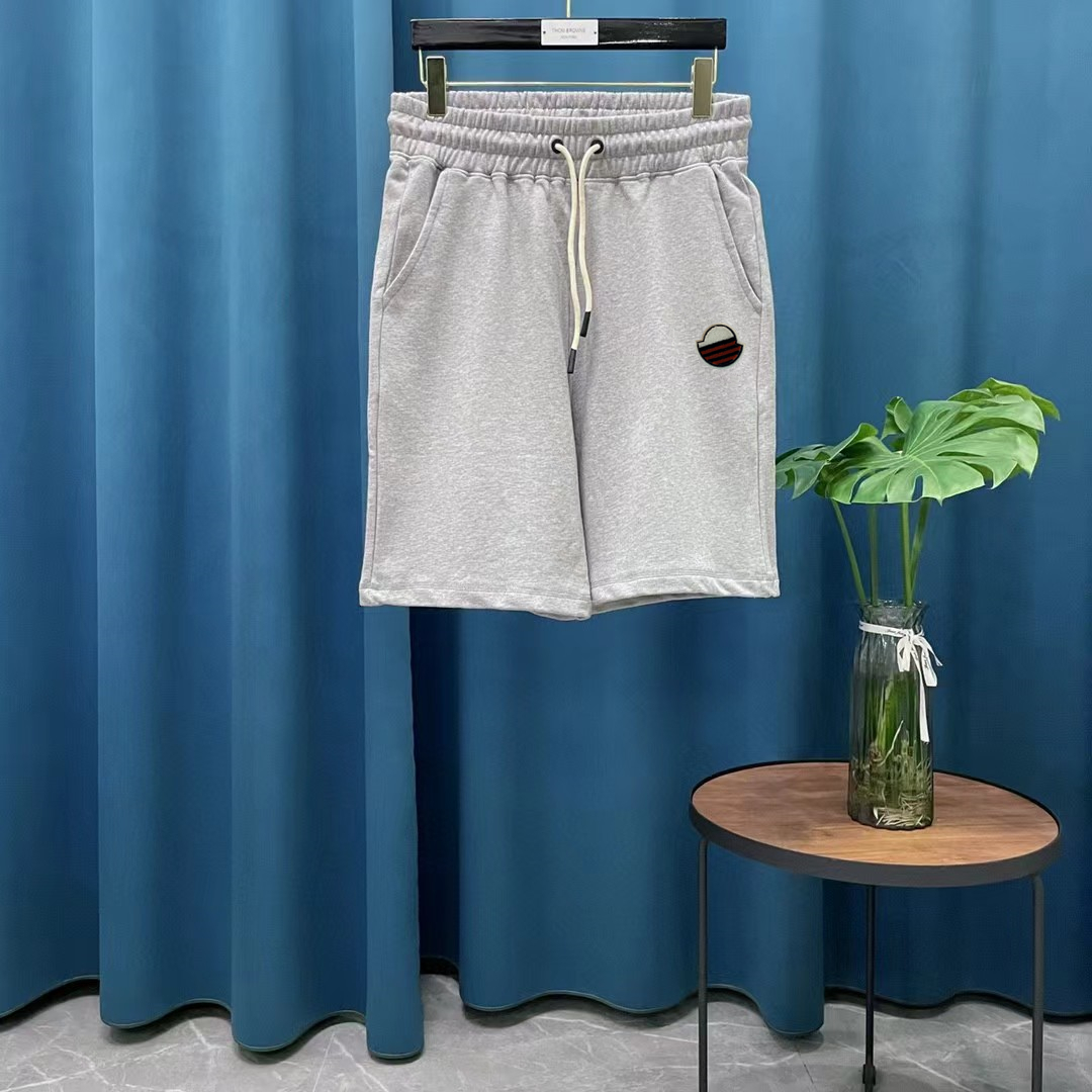 Moncler Ropa Pantalones cortos Negro Gris Universal para hombres y mujeres Algodón Casual