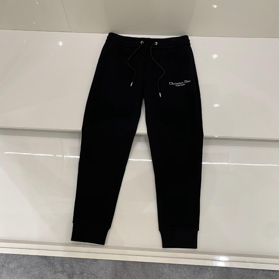 Dior Clothing Pants & Trousers Black Embroidery Men Fall/Winter Collection Casual