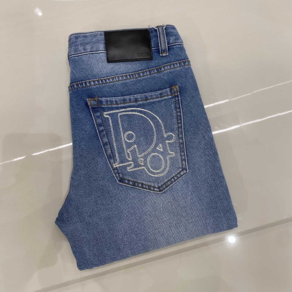 Dior Clothing Jeans Embroidery Men Cotton Denim Spring/Summer Collection