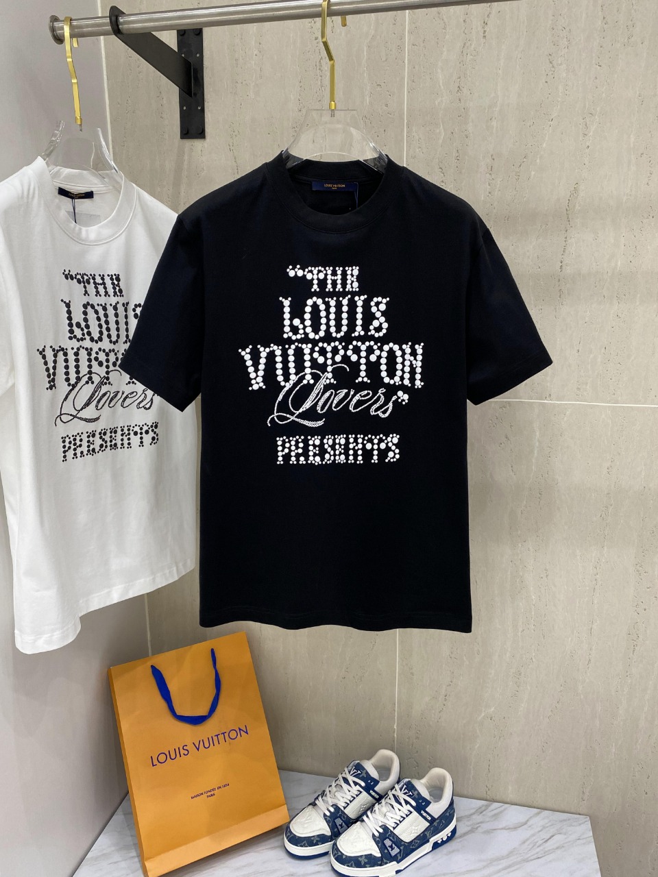 Louis Vuitton Knockoff
 Clothing T-Shirt Black White Unisex Cotton Spring/Summer Collection Short Sleeve