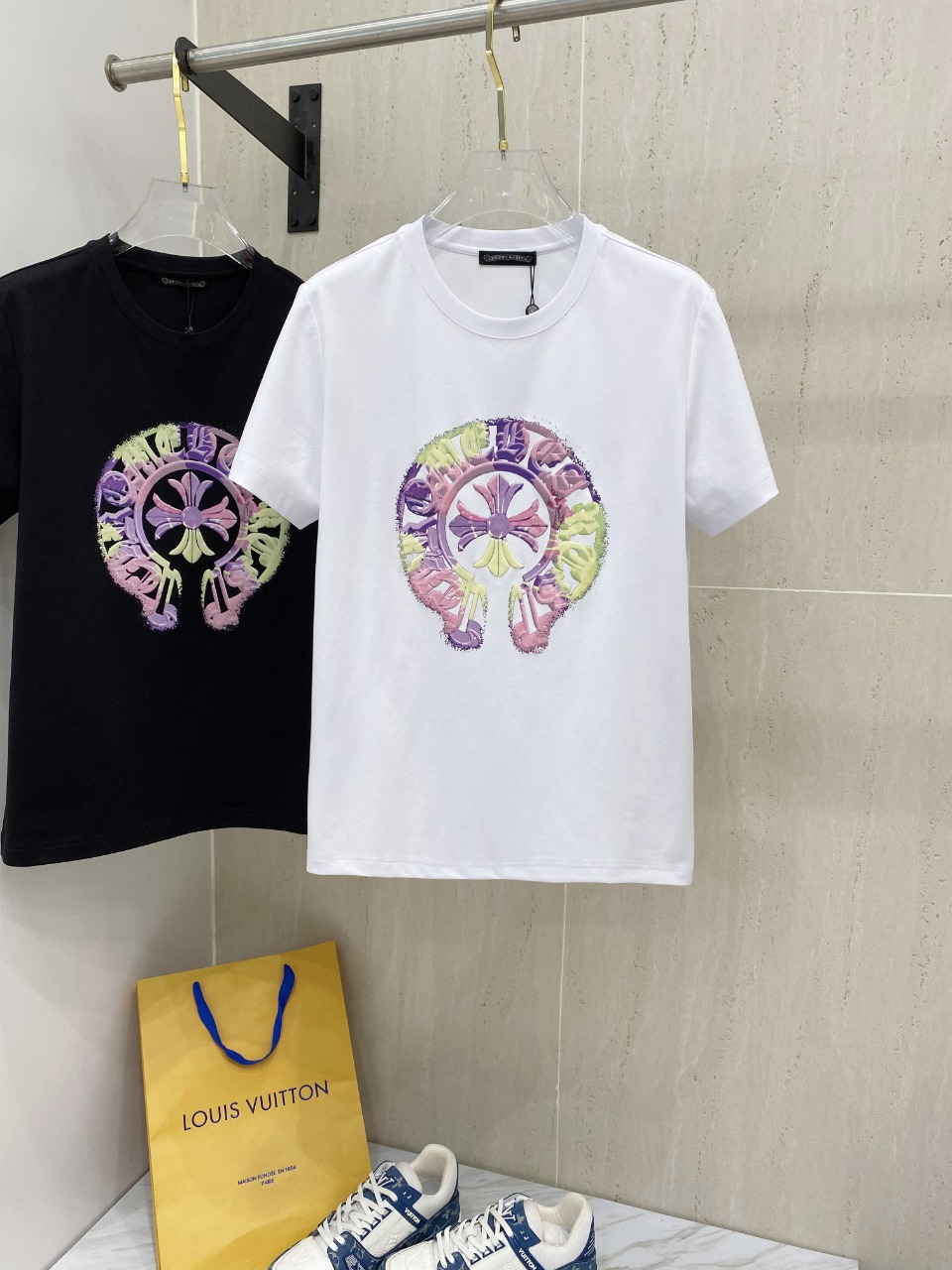 Luxus
 Chrome Hearts Kleidung T-Shirt Kurzarm