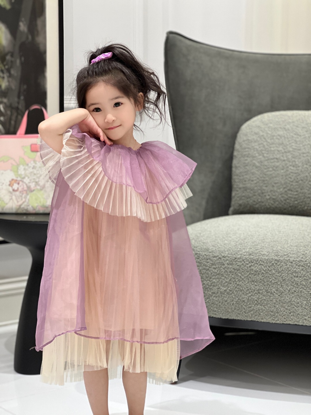 小花仙香芋紫连衣裙，小仙女必备超仙紫色连衣裙，今年夏天的流行色~~~！