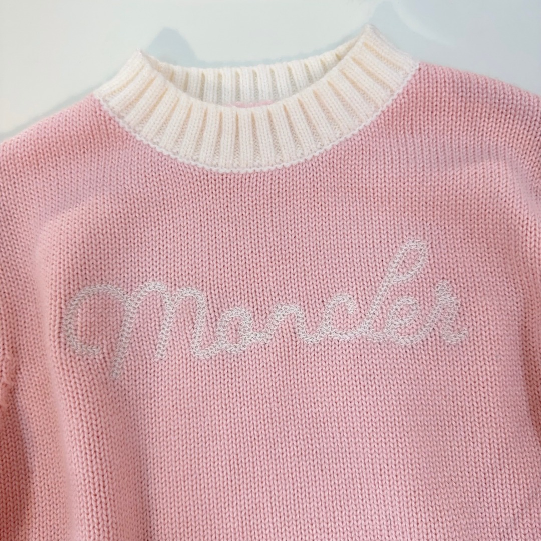 Soft Pink Sweaters with Stylish Embroidery and Wool – Dreamy and Hierarchical Fashion Statement - 图片 6