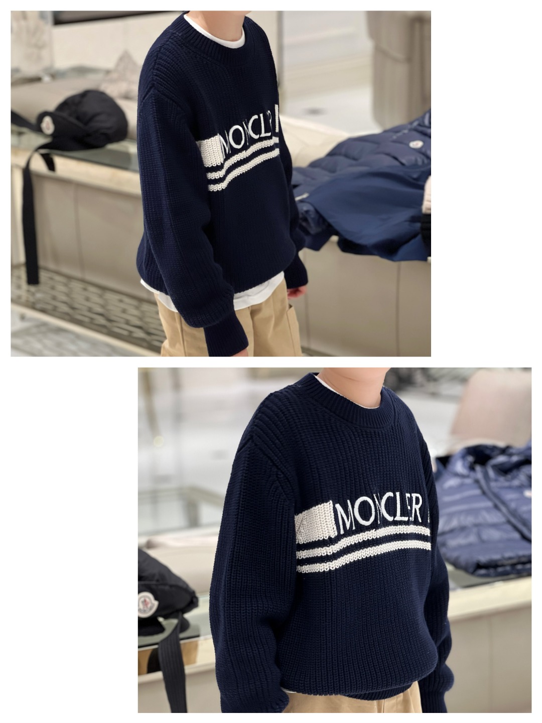 Stylish M Family Logo Embroidered Cotton Sweater for Cozy Autumn Winter - 图片 9