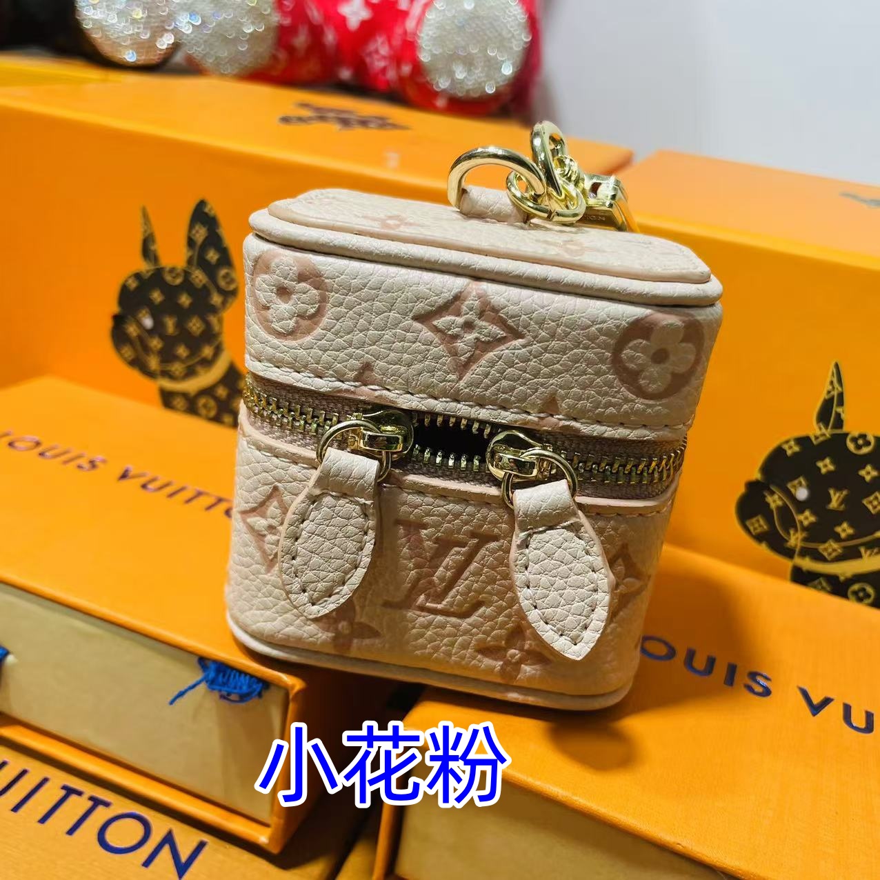 Model Wearing Vintage Pattern Mini Handbag