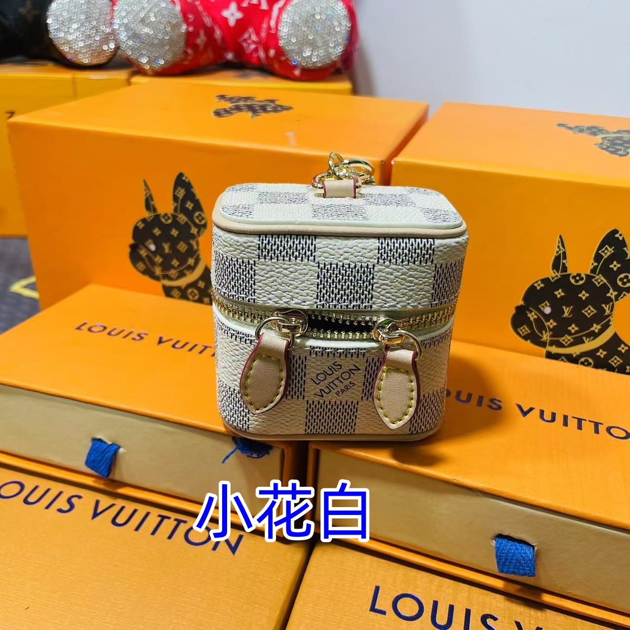 Vintage Pattern Mini Handbag with Items