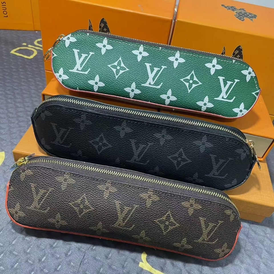 Leather pencil case front view