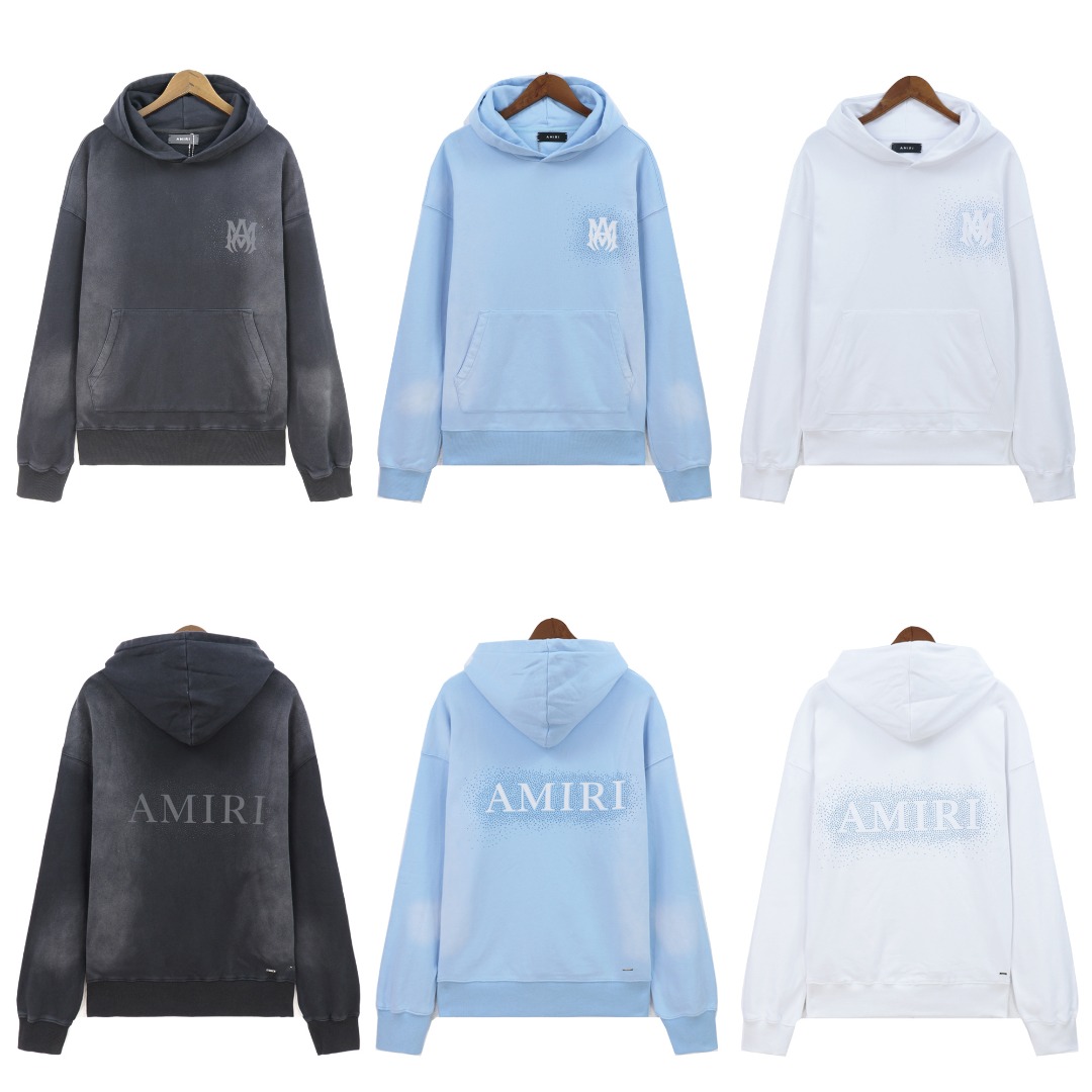 P108   阿米里 Amlrl
面料：360克毛圈洗水卫衣
实拍现货洗水做旧连帽卫衣标准，现在在我们的 INDIGO SKYLINE 胶囊系列中重新构想。这是对日落后照亮洛杉矶的闪闪发光的城市灯光的颂歌。为了庆祝AMIRI工作室的工匠专业知识，定制艺术得到了提升 通过错综复杂的装饰，照亮核心轮廓。这款经典品牌以标志性的 MA 和 AMIRI 标志为特色，以精致细致的水晶爆裂为背景，作为闪闪发光的中心装饰品。手工装饰和精雕细琢
颜色：洗水黑 洗水蓝 白
码数： S M L XL