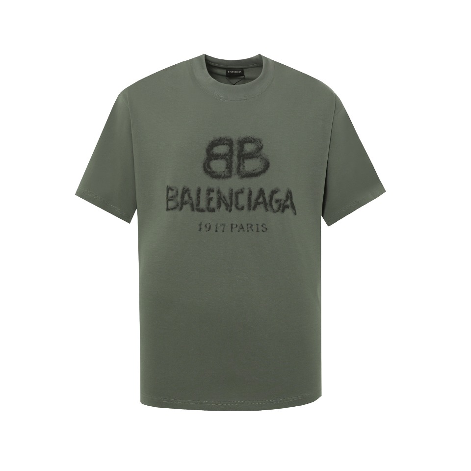 Balenciaga Abbigliamento T-Shirt Nero Doodle Verde Grigio Bianco Stampa Unisex Collezione Primavera/Estate