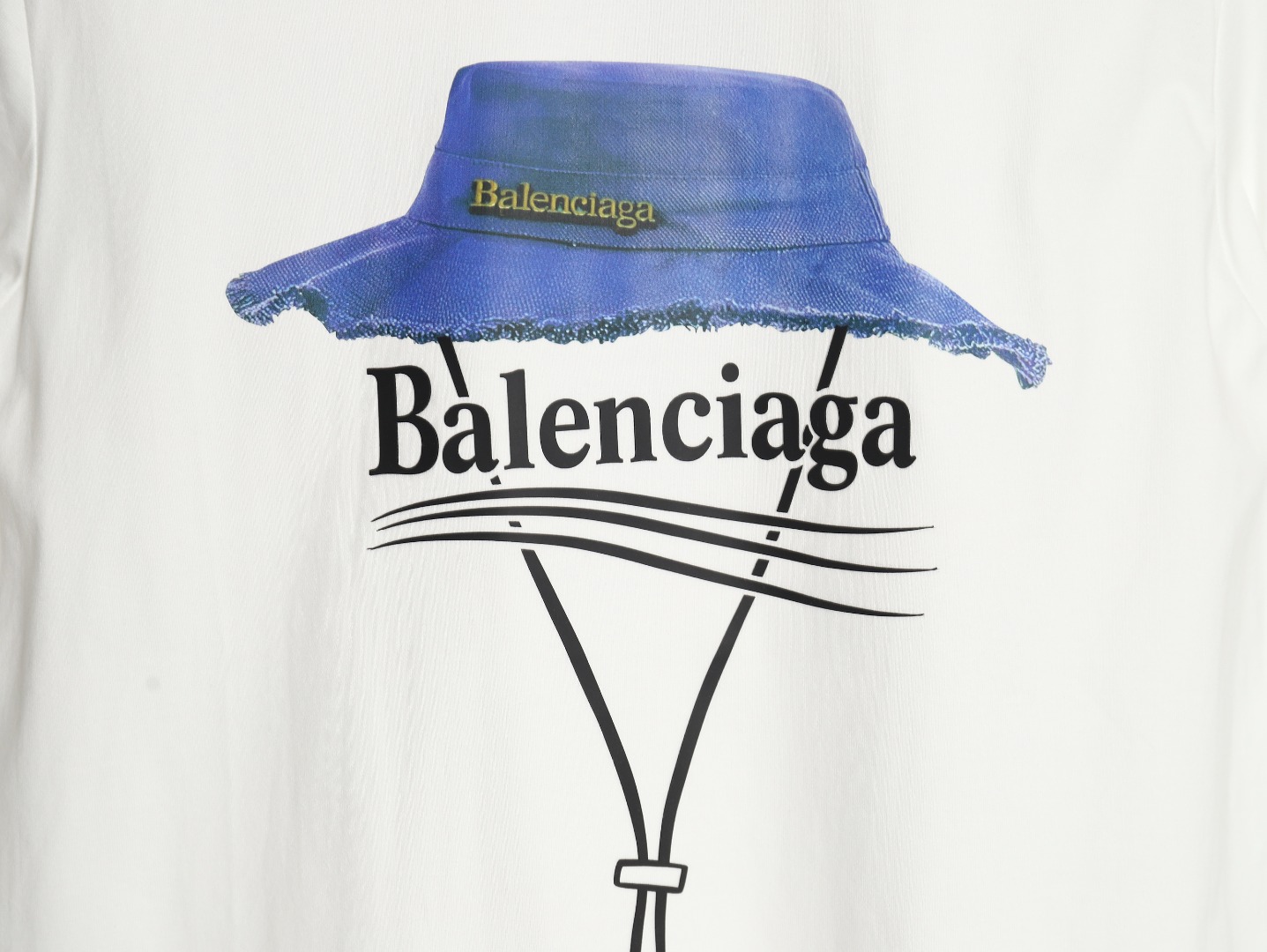 Balenciaga 巴黎世家 渔夫帽 字母短袖T恤 胸前印花短袖