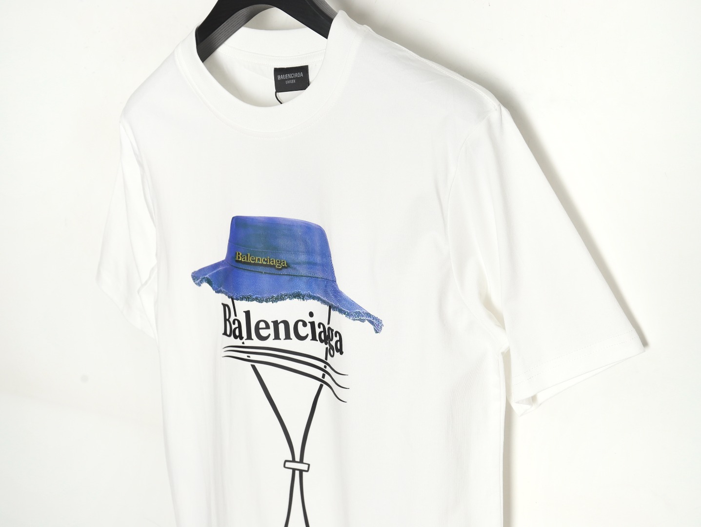 Balenciaga 巴黎世家 渔夫帽 字母短袖T恤 胸前印花短袖