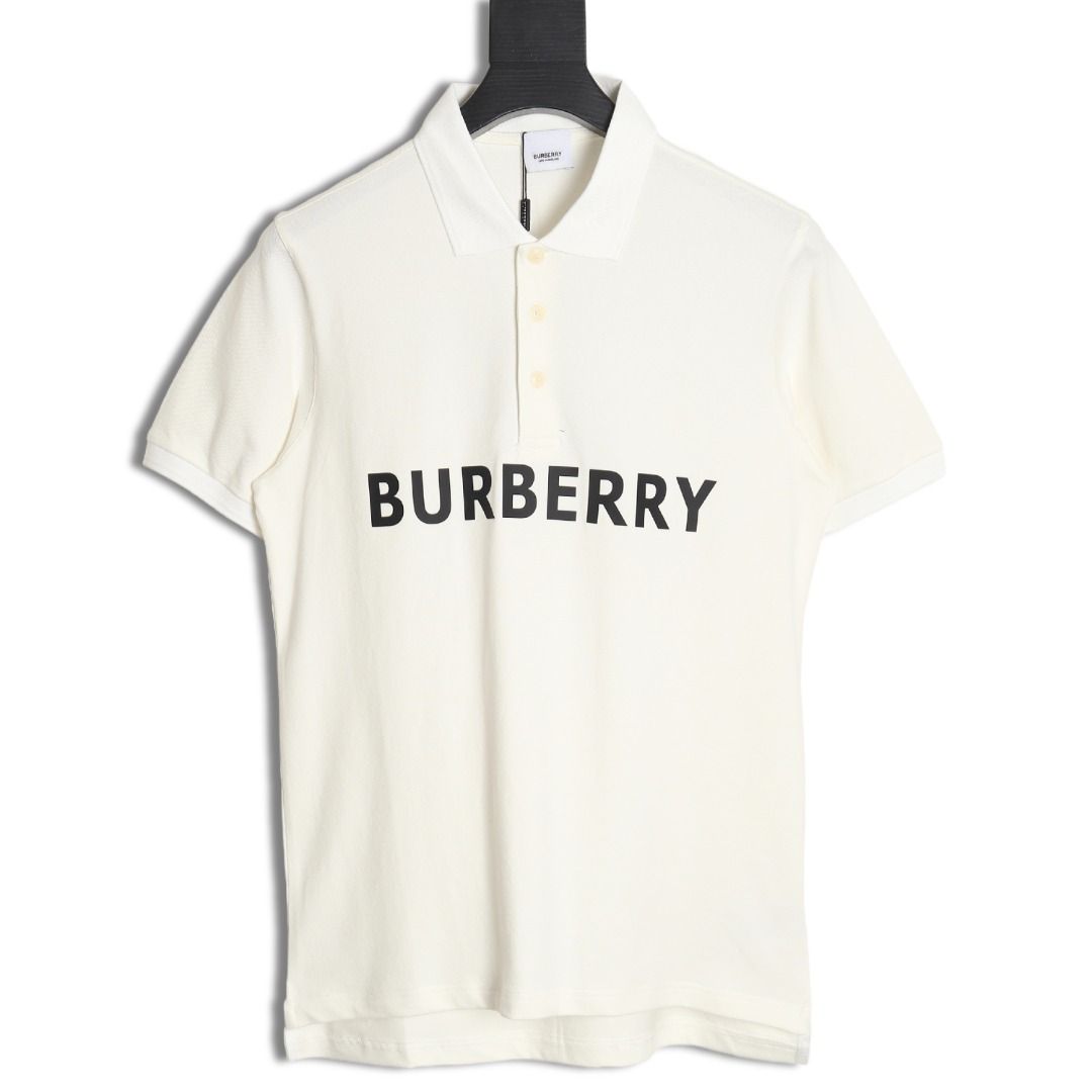 Burberry 巴宝莉胸前字母背后战马硅胶Polo短袖