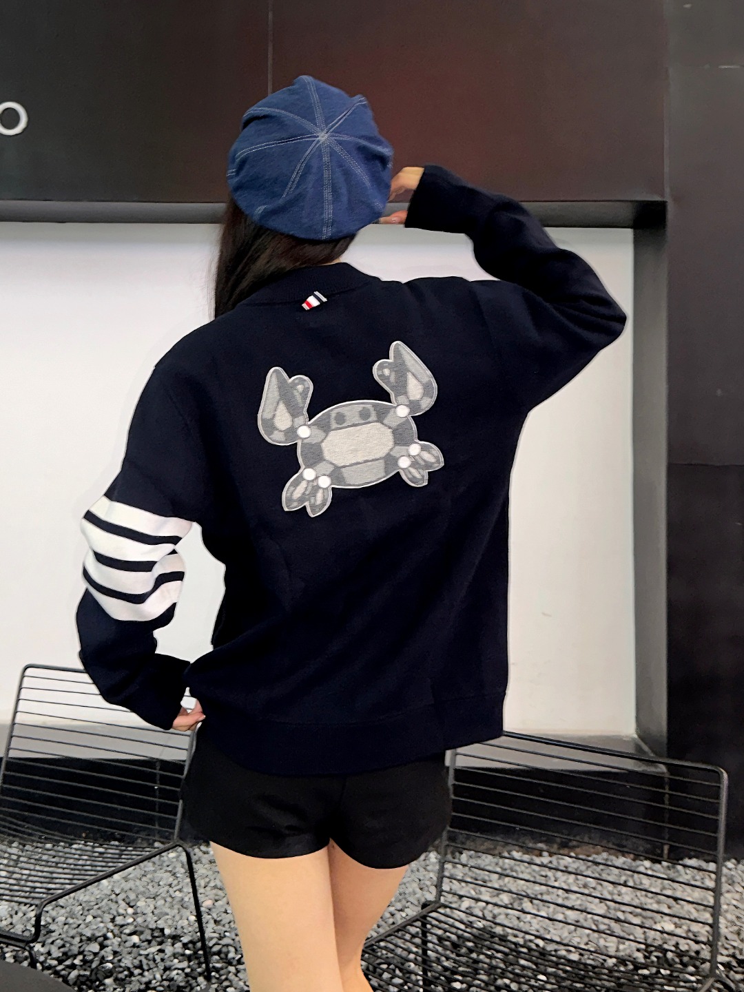 THOM BROWNE TB 汤姆布朗 24FW 螃蟹拉链棒球服外套 上身效果#