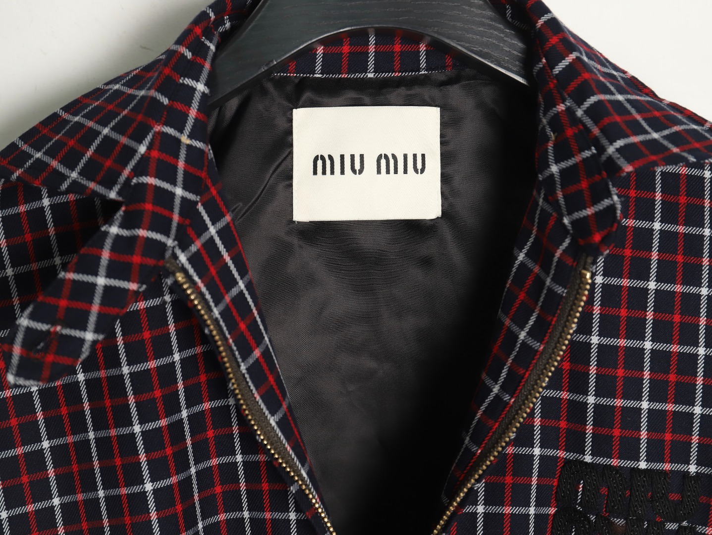 MIU MIU 缪缪 24FW 红色格纹夹克