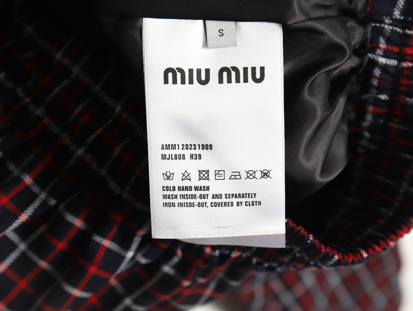 MIU MIU 缪缪 24FW 红色格纹夹克