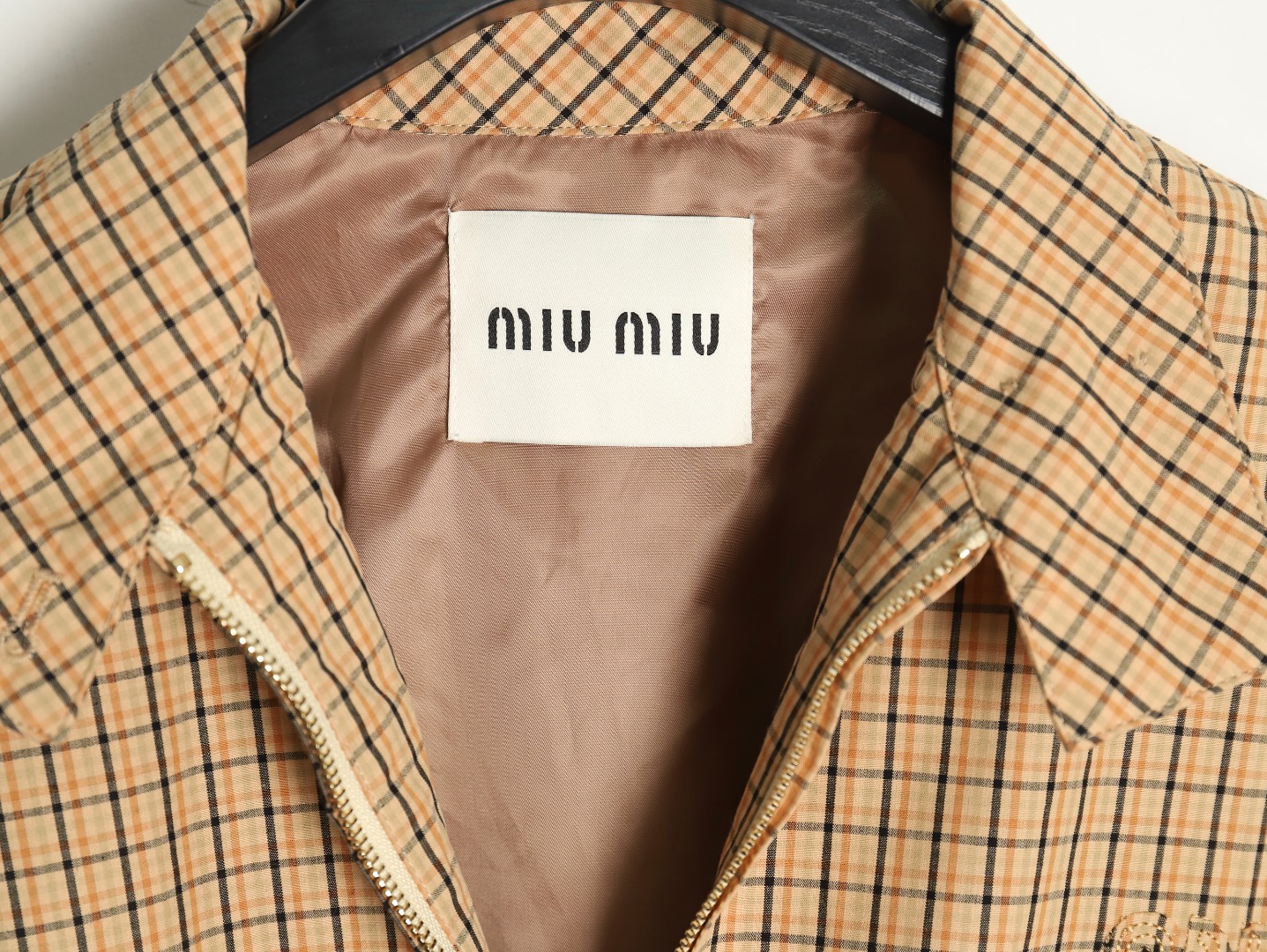 MIU MIU 缪缪 24FW 黄色格纹夹克