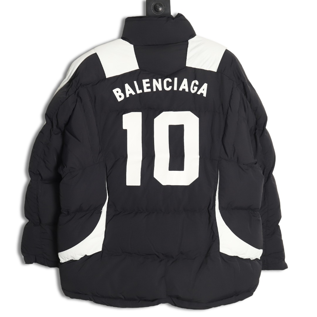 Balenciaga 巴黎世家 10号球衣 滑雪羽绒棉服 黑白轻薄哑光尼龙拼色