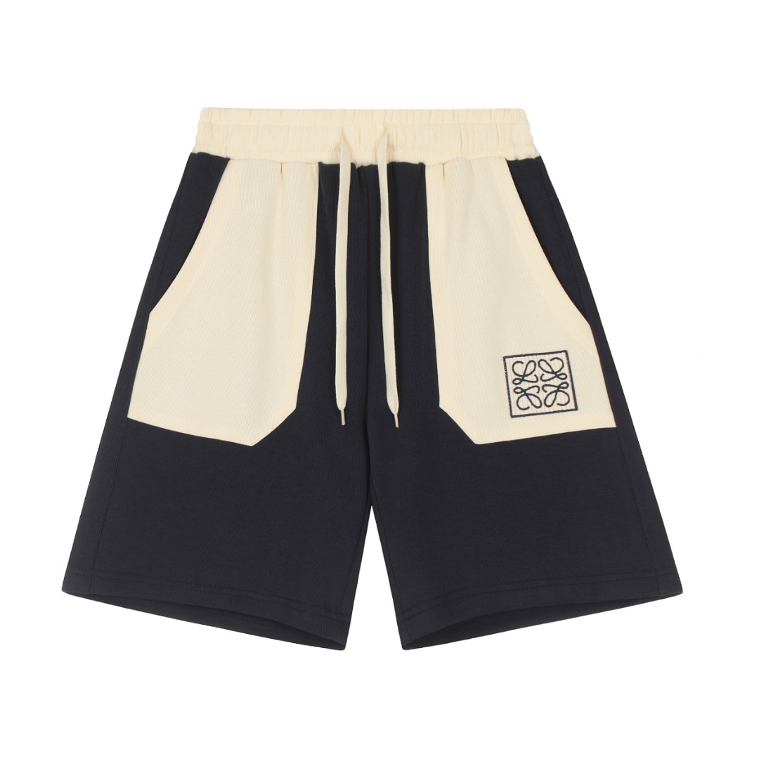Loewe Clothing Shorts Apricot Color Embroidery Unisex Knitting Summer Collection