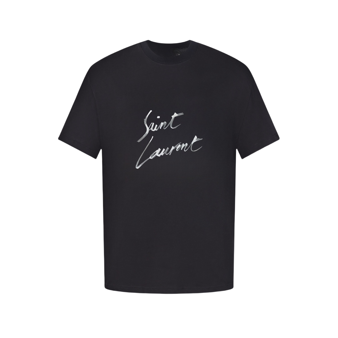 SAINT LAURENT/圣罗兰 YSL 24ss草写签名短袖T恤