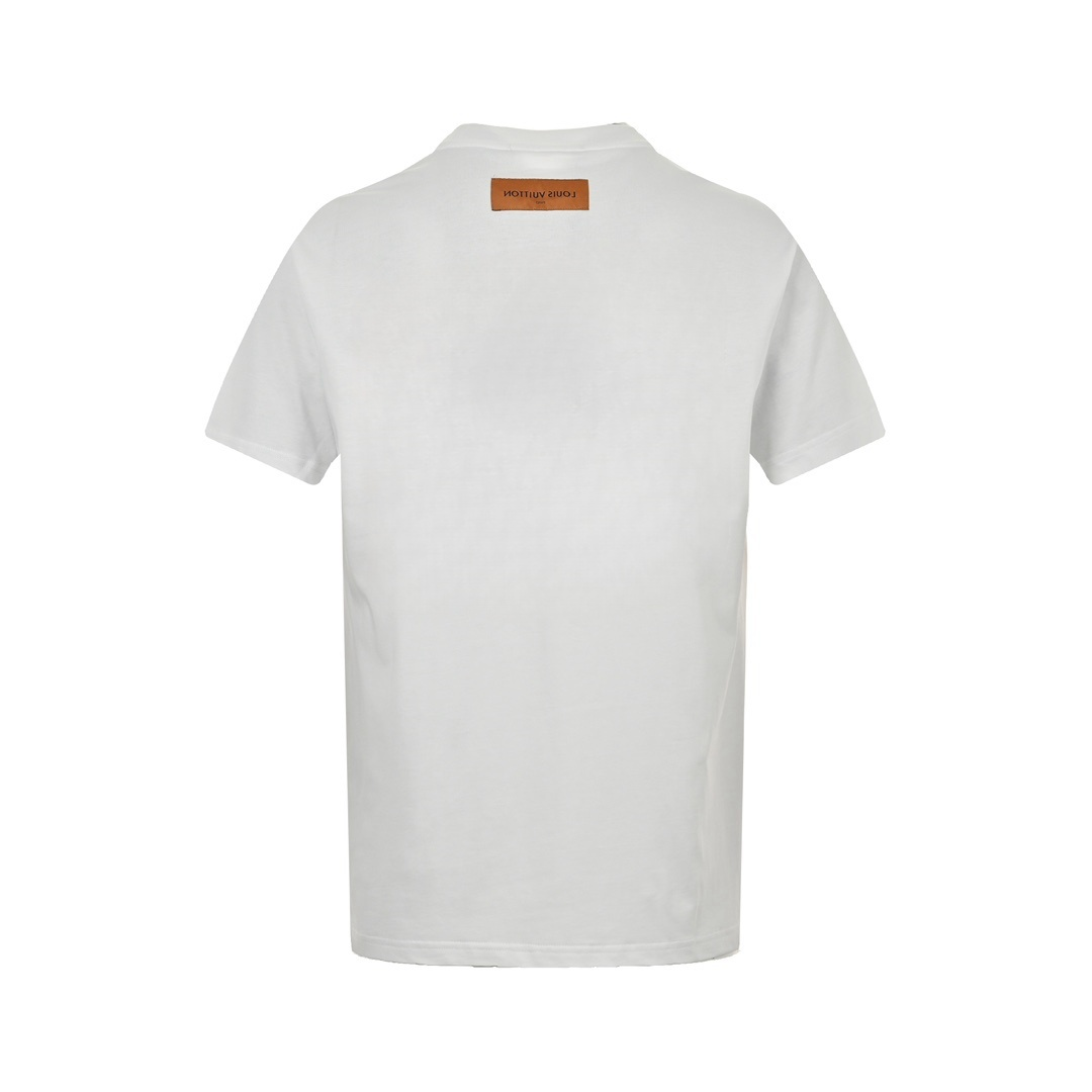 Louis Vuitton/路易威登 串珠渐变字母牙刷绣短袖T恤