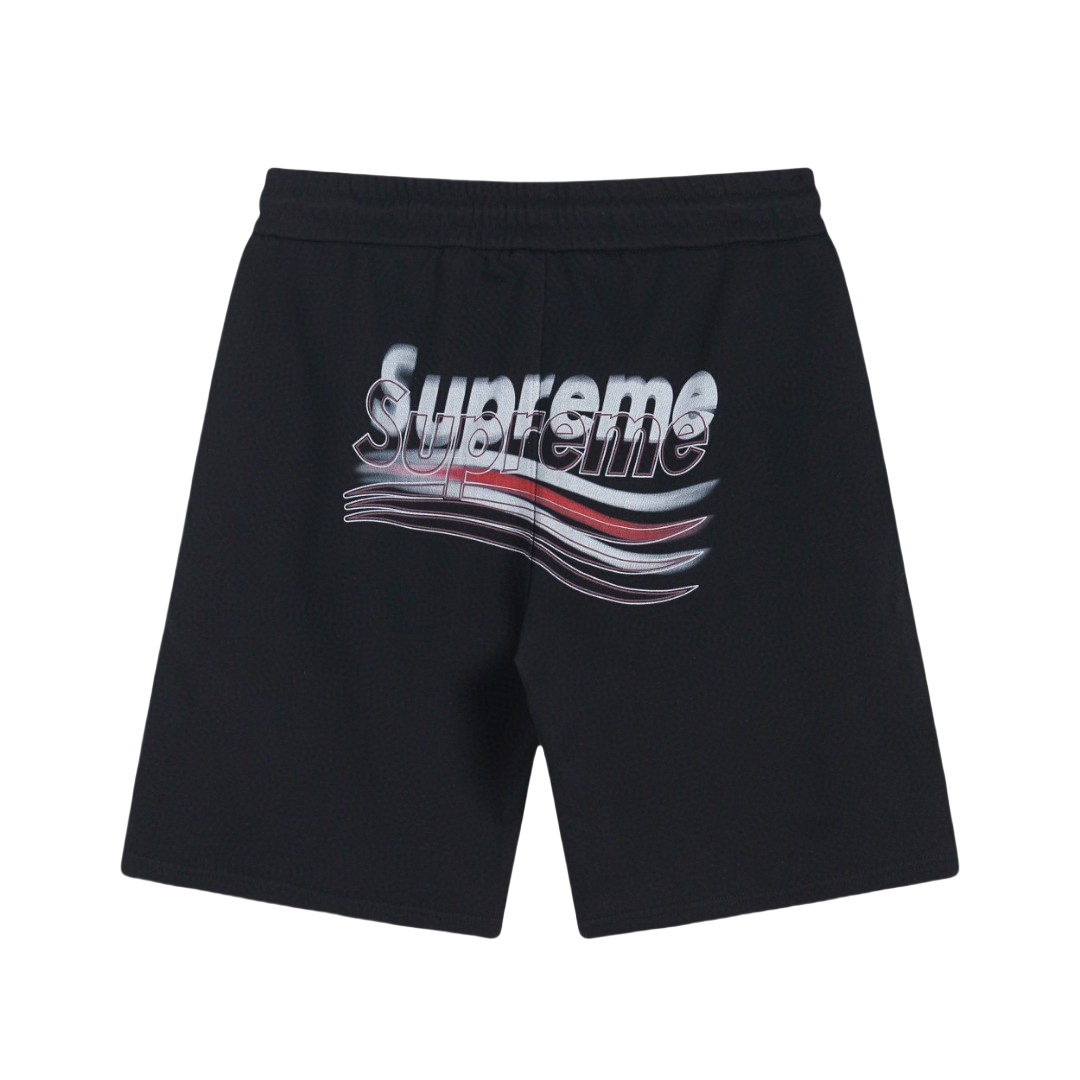 Balenciaga×Supreme 巴黎世家联名系列24SS可乐波浪涂鸦短裤