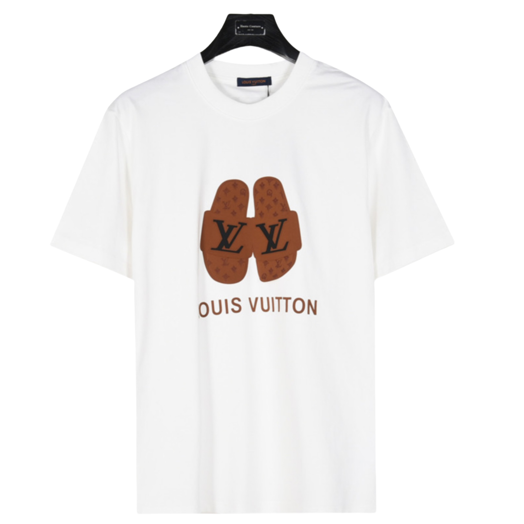 Louis Vuitton/路易威登 拖鞋麂皮贴布短袖T恤