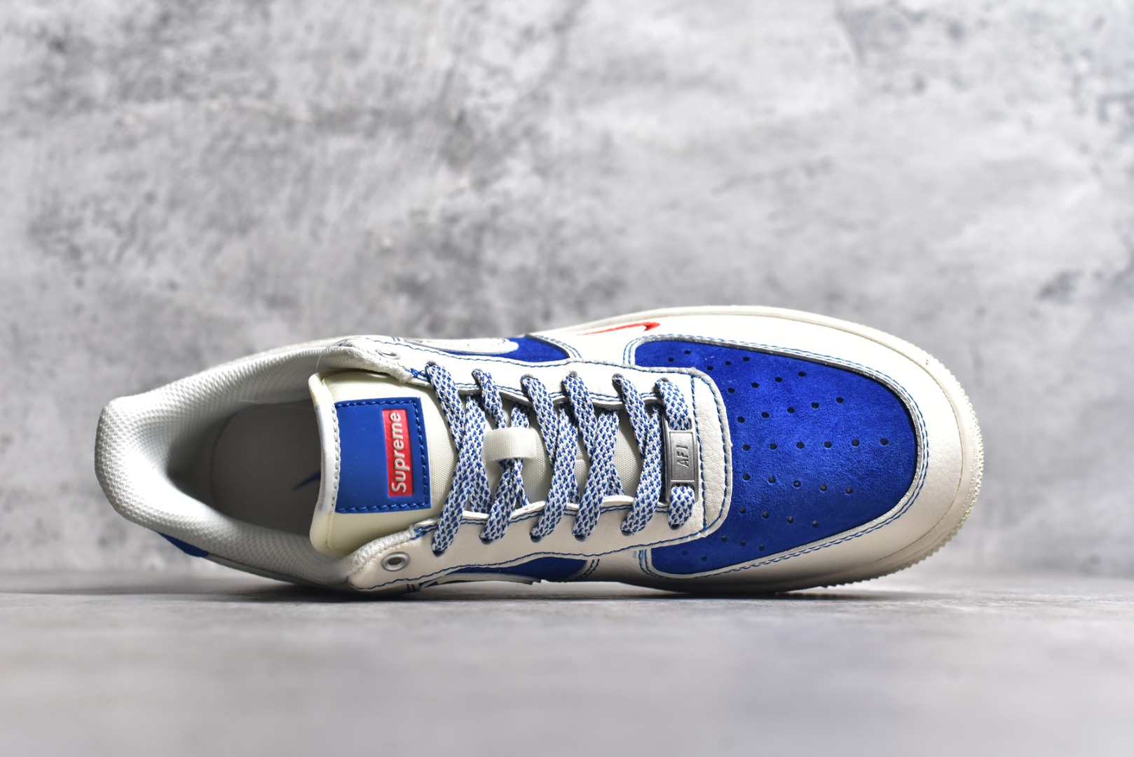 图片[4]-#NK Air Force 1\’07 Low Supreme联名-米白群青 空军一号 低帮休闲板鞋 SJ6698-004 #原楦头原纸板 原装鞋盒 定制五金配件 内置全掌气垫 原厂鞋底 尺码：36 36.5 37.5 38 38.5 39 40 40.5 41 42 42.5 43 44 44.5 45-选品中心