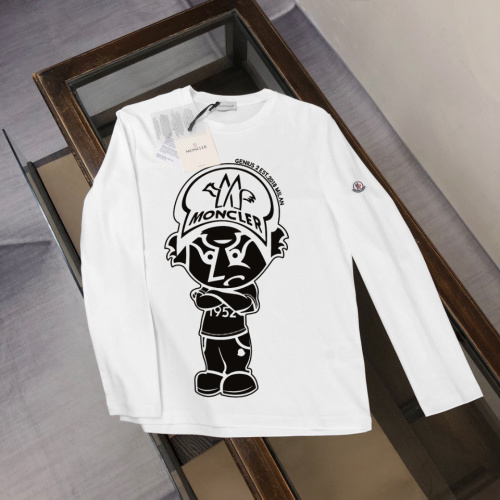 Moncler Men's White Long Sleeve T-Shirt with Cartoon Print - Soft Cotton 1 Moncler Men's White Long Sleeve T-Shirt with Cartoon Print - Soft Cotton