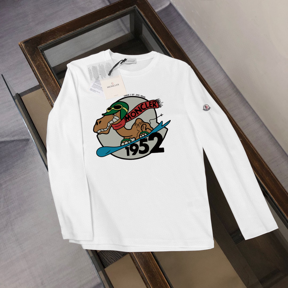 Moncler Graphic Print Long Sleeve T-Shirt - Breathable Cotton, Soft & Comfortable