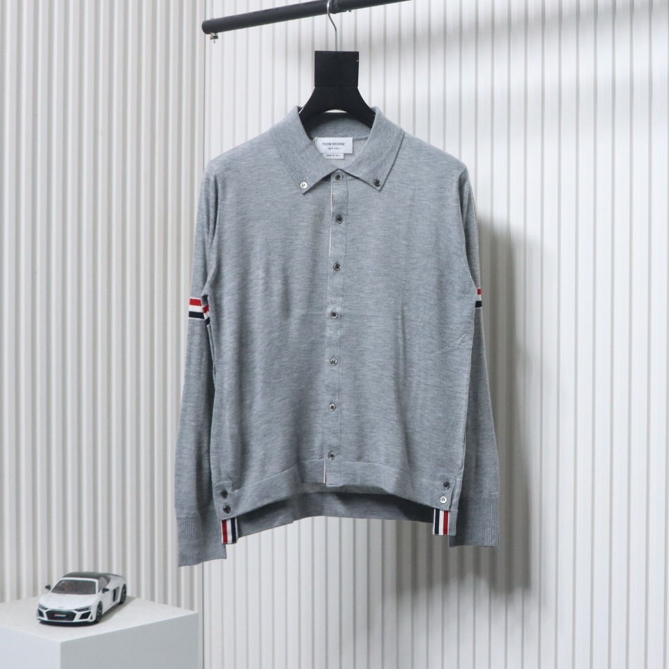 Thom Browne Roupa Cardigans Polo Moletons China online
 Verde Tecer Caxemira Lã