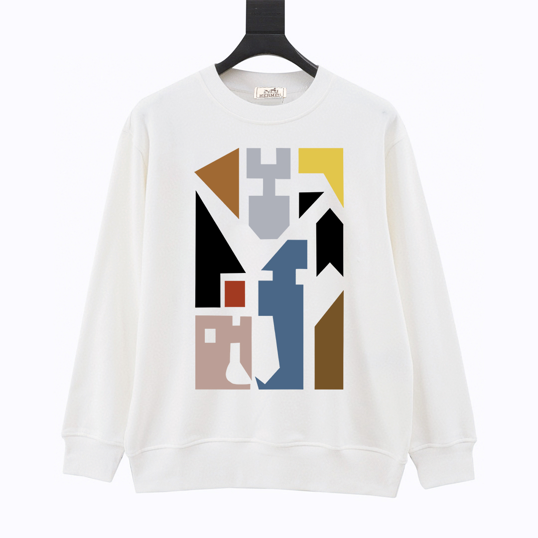 Hermes Replica
 Clothing Sweatshirts Cheap White Printing Cotton Knitting