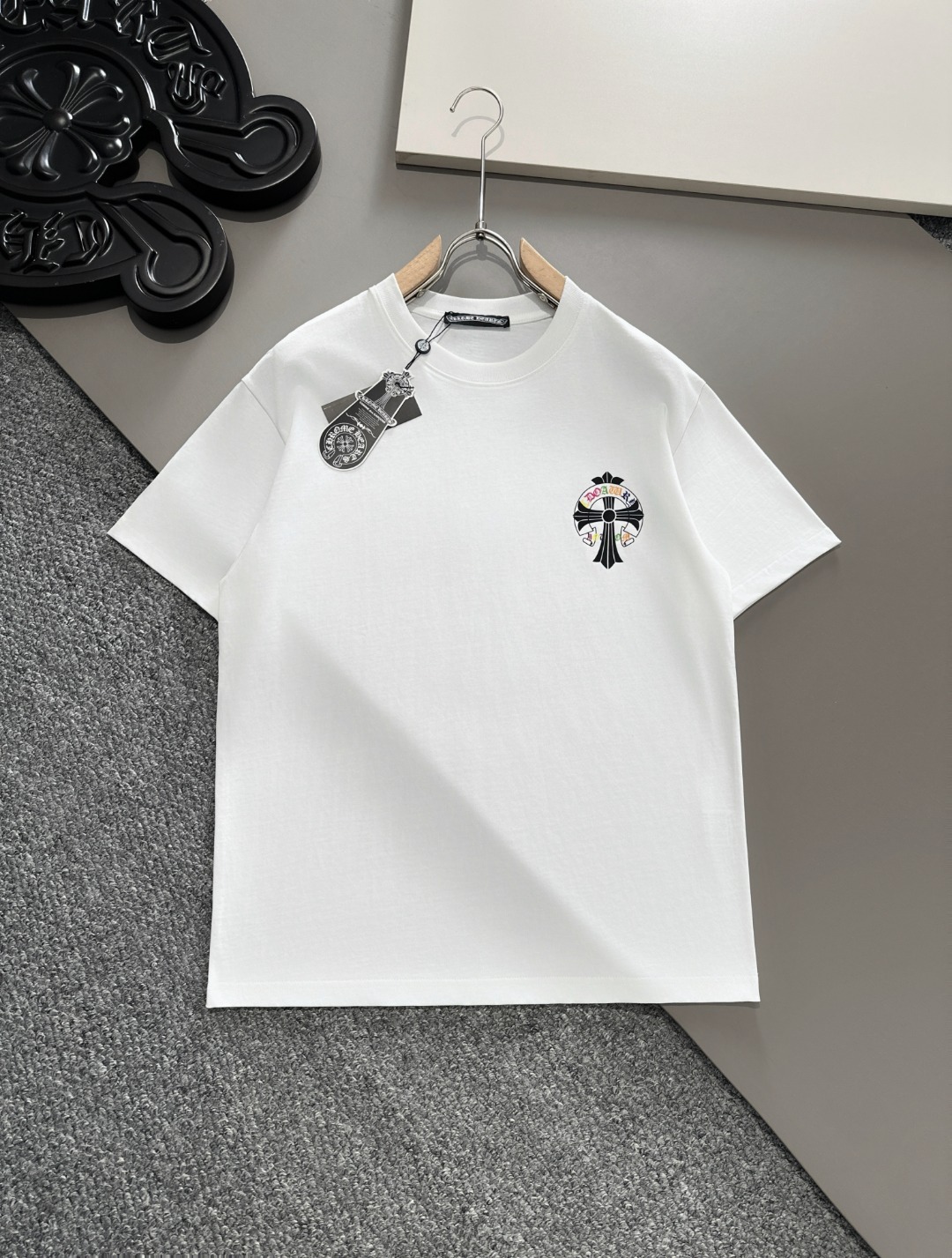 Chrome Hearts Kleding T-Shirt Elke ontwerper
 Zwart Wit Katoen Lente/Zomercollectie Fashion Korte mouw