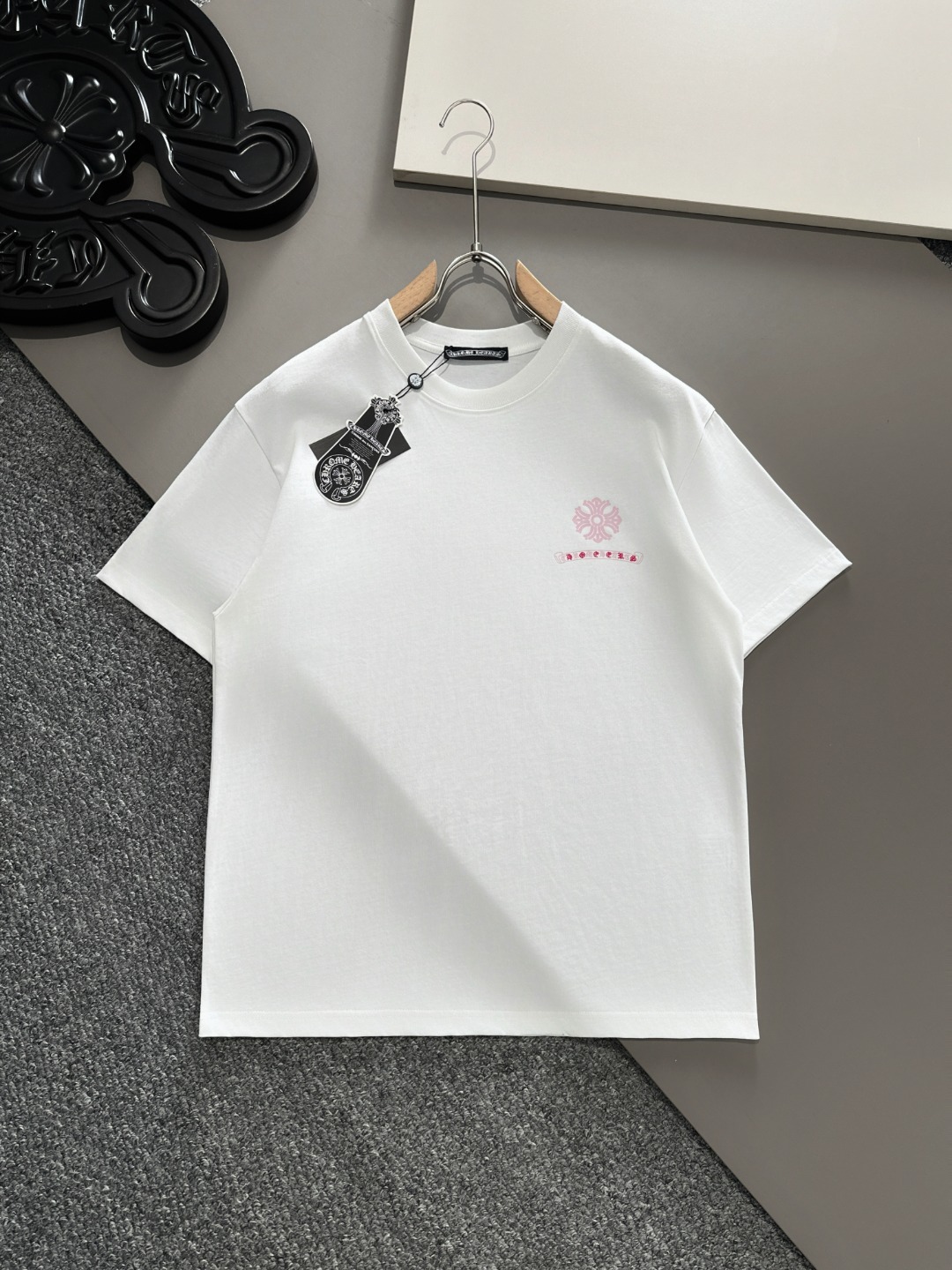 Chrome Hearts Kleding T-Shirt Zwart Wit Katoen Lente/Zomercollectie Fashion Korte mouw