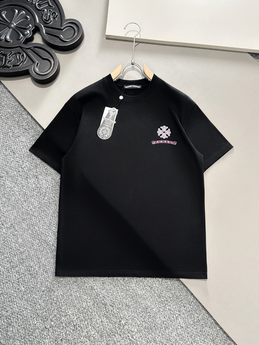 Chrome Hearts Kleding T-Shirt Zwart Wit Katoen Lente/Zomercollectie Fashion Korte mouw