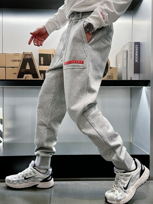 Prada Men's Fleece-Lined Jogger Pants | Streetwear Style 1 Prada Men's Fleece-Lined Jogger Pants | Streetwear Style