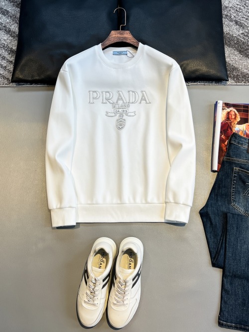 Prada Milano Embossed Logo Sweatshirt, Stylish Crewneck Pullover 1 Prada Milano Embossed Logo Sweatshirt, Stylish Crewneck Pullover