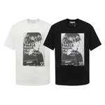 High Quality Replica
 Maison Margiela Clothing T-Shirt Black White Printing Cotton Fashion Short Sleeve