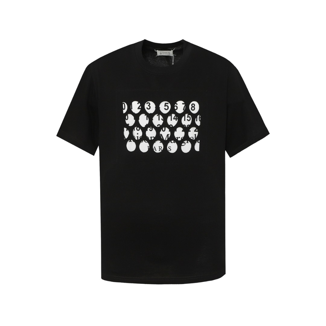 Maison Margiela Clothing T-Shirt Black Printing Cotton Fashion Short Sleeve