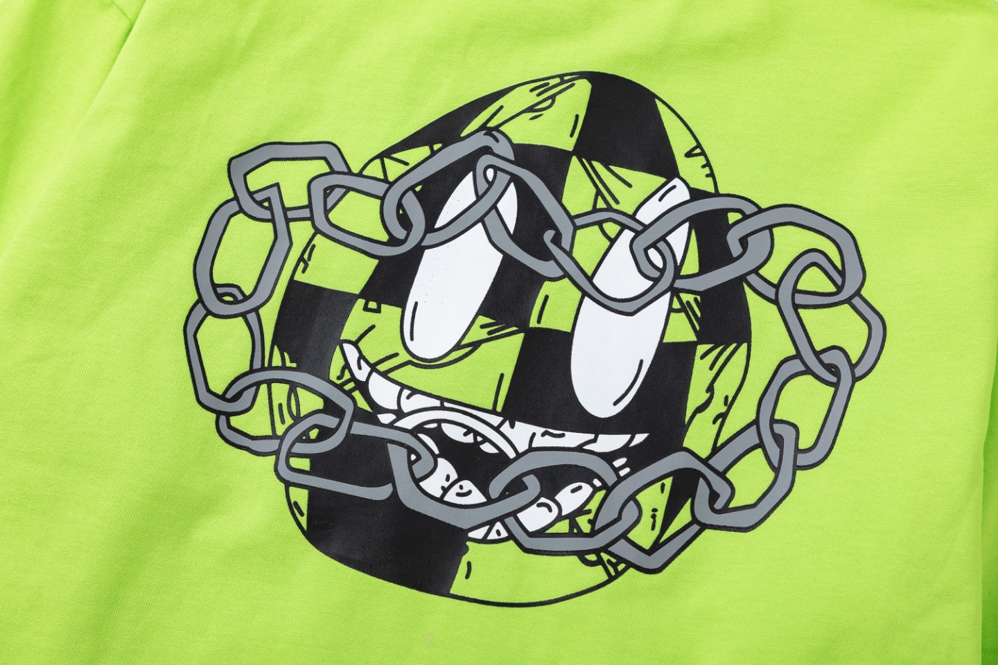 Crowe’s Fluorescent Green Graffiti Long Sleeve T-Shirt: CH-Defined High-Quality Cotton for Fall/Winter - 图片 5
