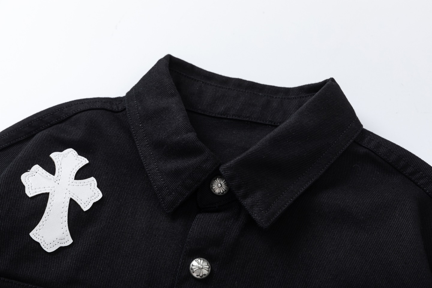 Blue and White Crocson: Premium Embroidered Cotton Cowboy Jacket for Fall/Winter - 图片 4