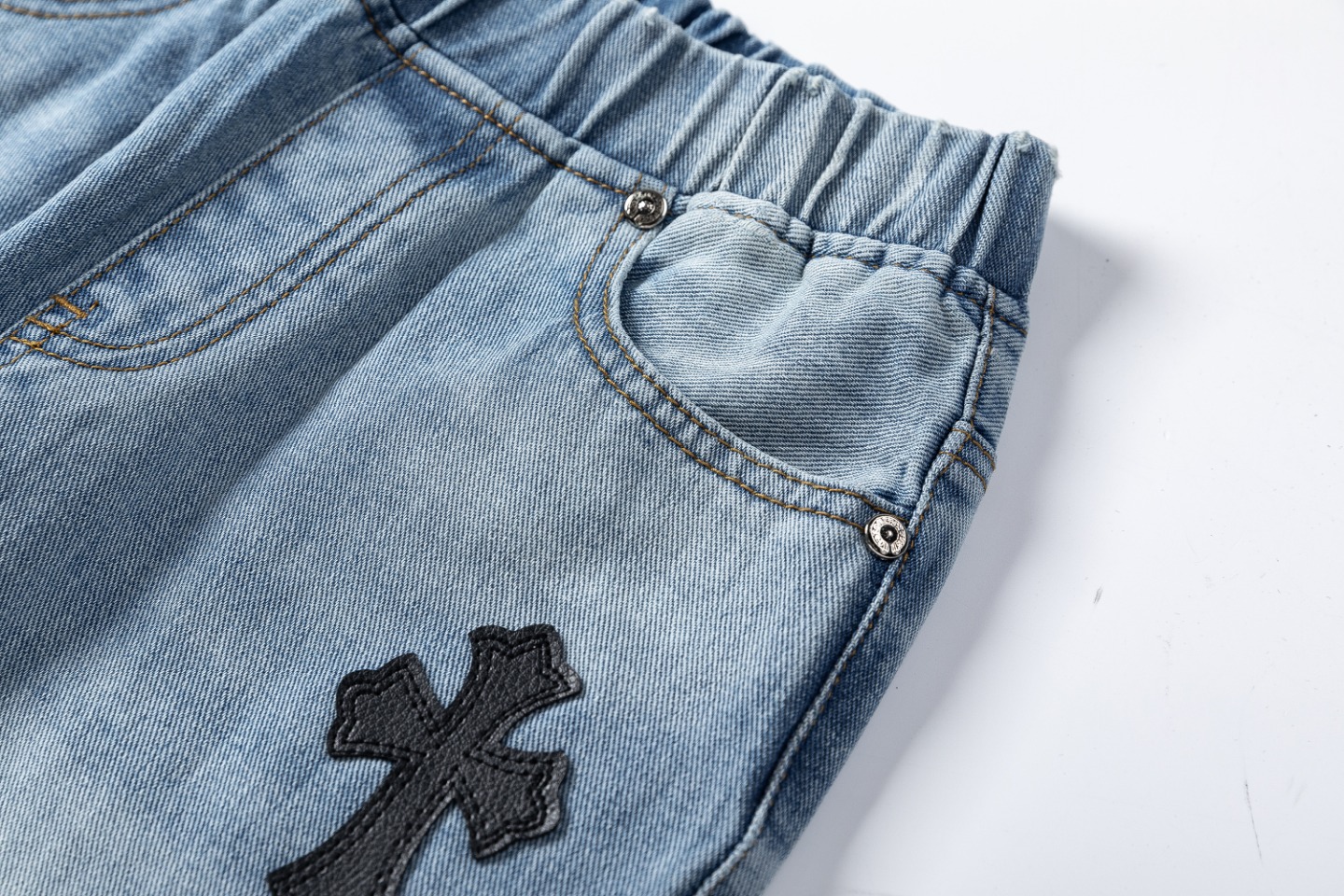 Stylish Classic Corset Jeans in Marble-Lined Roads, Quality Cotton Cowboy Fabric. - 图片 4