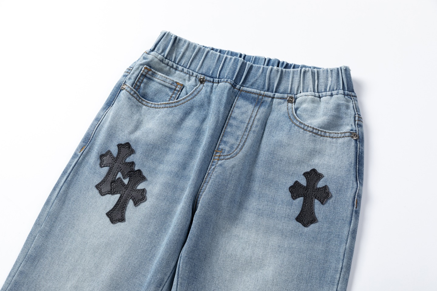 Stylish Classic Corset Jeans in Marble-Lined Roads, Quality Cotton Cowboy Fabric. - 图片 3