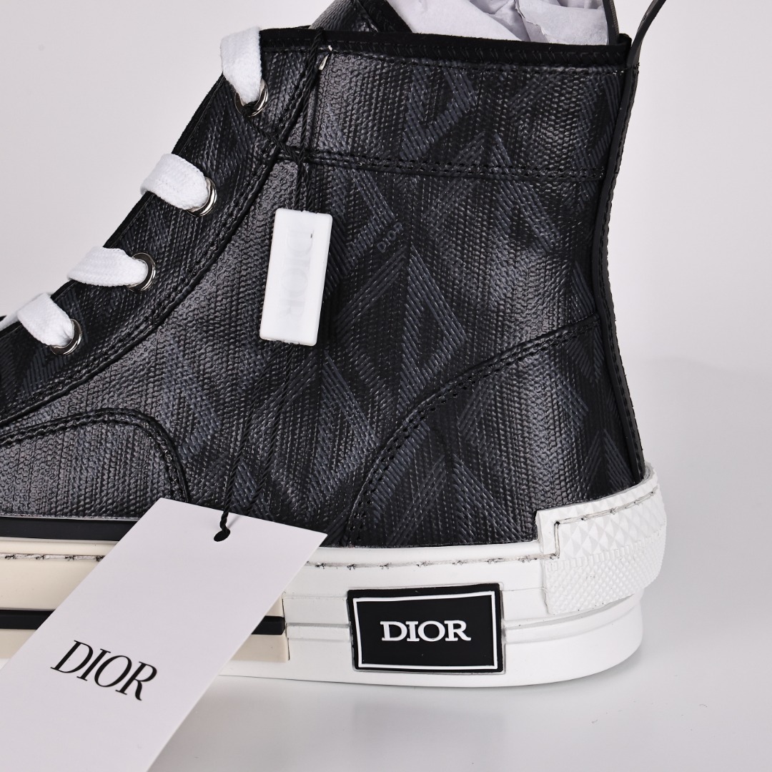 偏大一码#DiorB23ObliqueHighTopSneakers迪奥“CD重影”系列CD钻石黑色立体