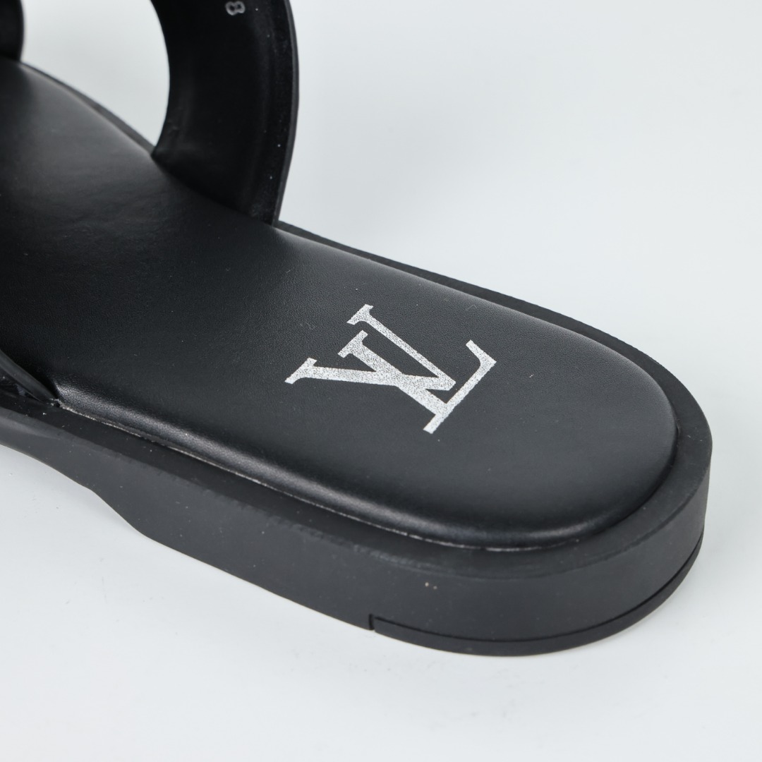 X1驴家东莞顶级版本原版一比一开发LvOasis15配色版本圆头一字拖鞋系列驴家LouisVuitton