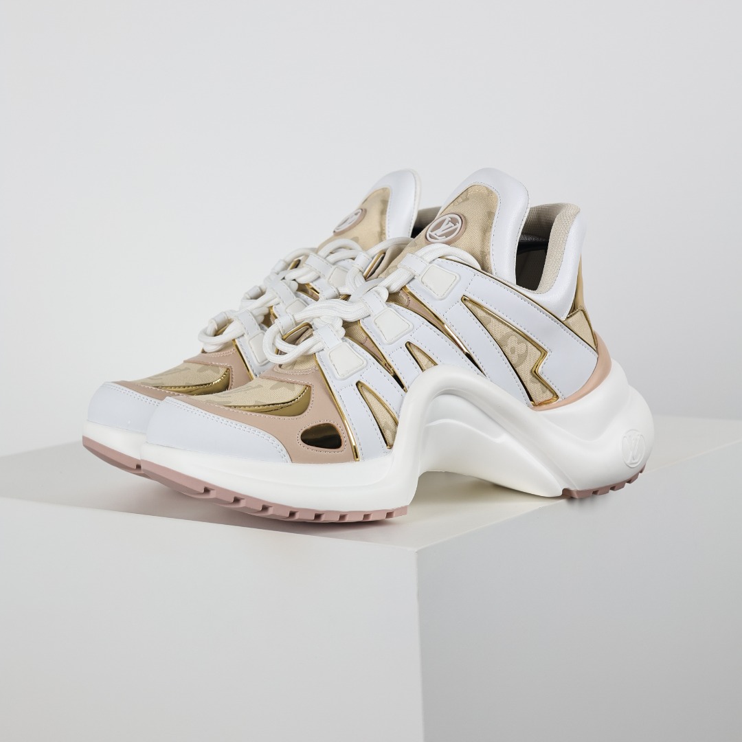 A5 高奢品牌-路易威登Louis Vuitton Archlight Sneakers LV真皮拼色减震网面运动弓型舞蹈复古老爹运动鞋