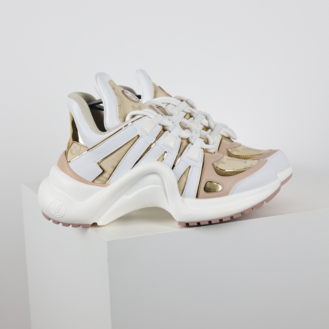 A5 高奢品牌-路易威登Louis Vuitton Archlight Sneakers LV真皮拼色减震网面运动弓型舞蹈复古老爹运动鞋