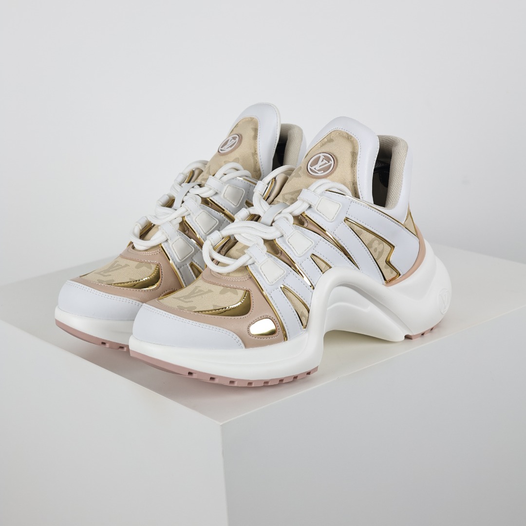 A5 高奢品牌-路易威登Louis Vuitton Archlight Sneakers LV真皮拼色减震网面运动弓型舞蹈复古老爹运动鞋